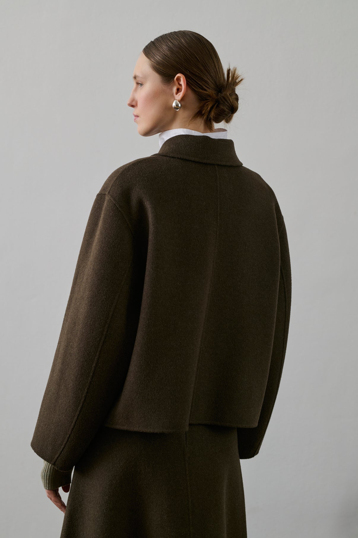 Manteau Gyoda - Kaki Brun - Laine - Femme vue 2
