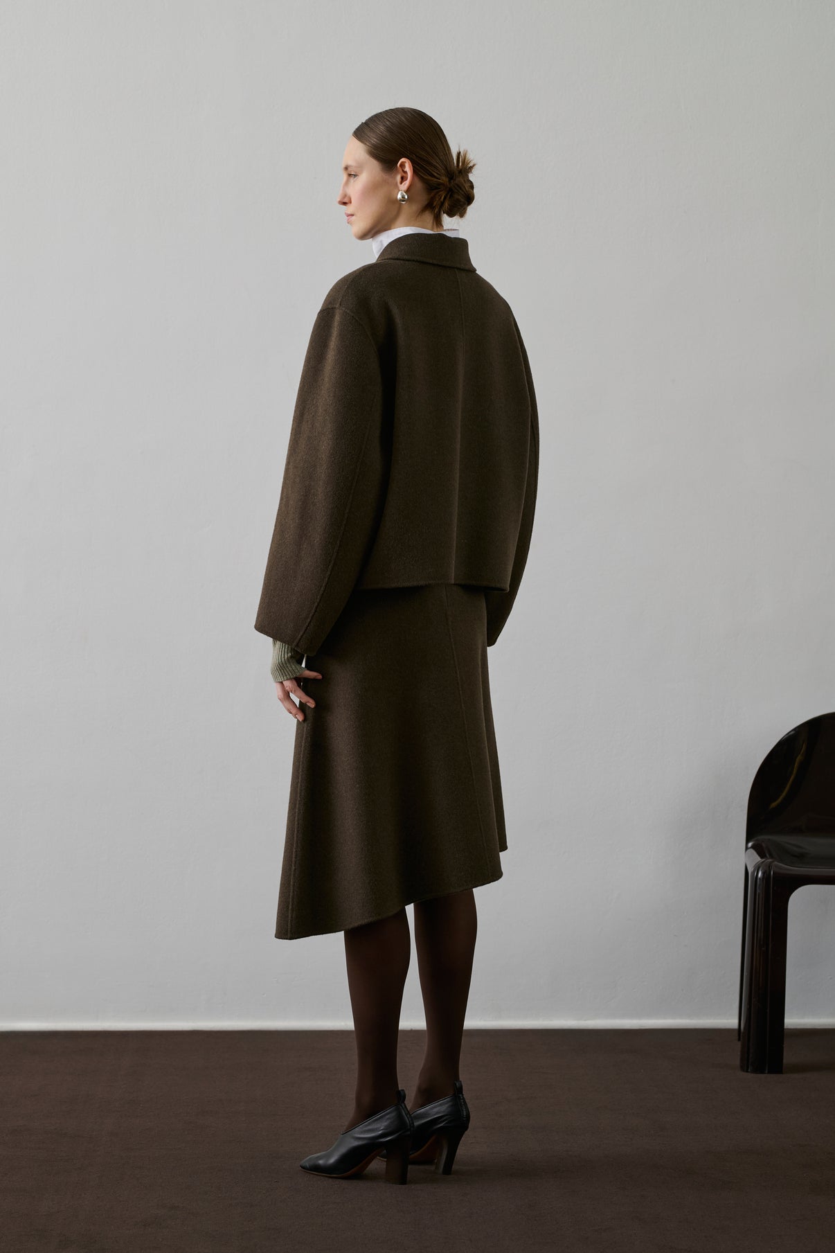 Manteau Gyoda - Kaki Brun - Laine - Femme vue 4