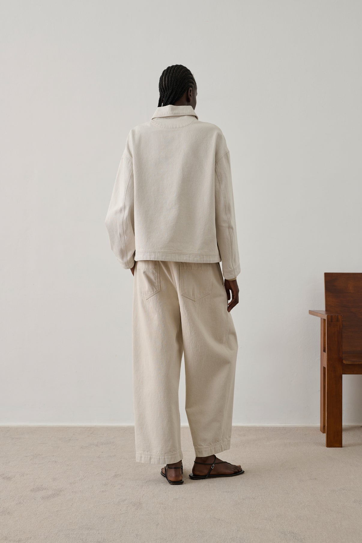 Pantalon Clovis - Blanc Grès - Coton - Femme vue 2