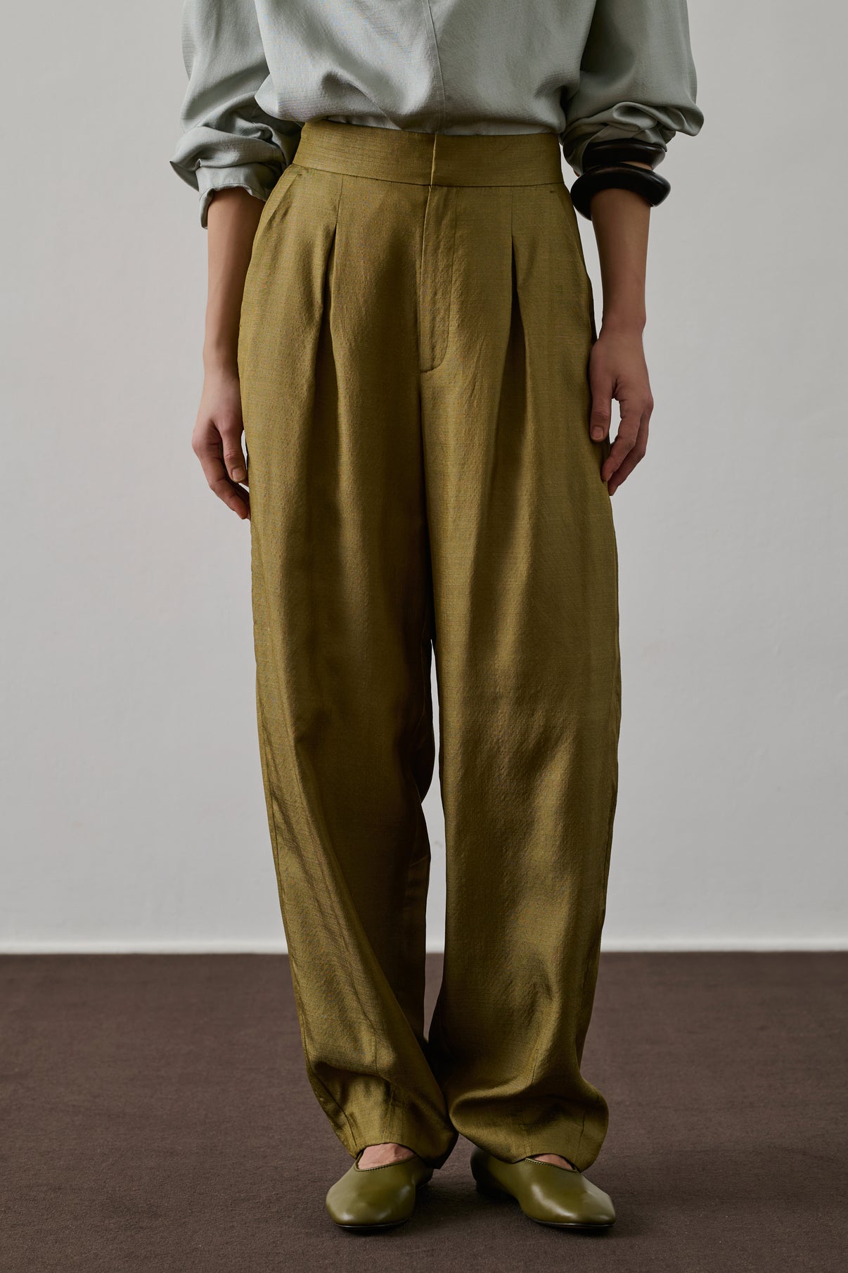 Pantalon Baptiste - Sable - Soie - Femme vue 2