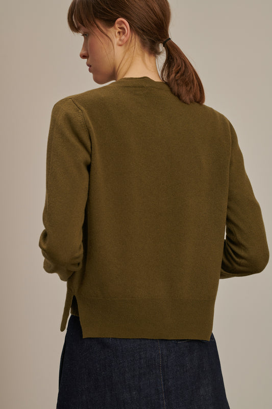 Cardigan Winner - Vert Olive - Cachemire - Femme