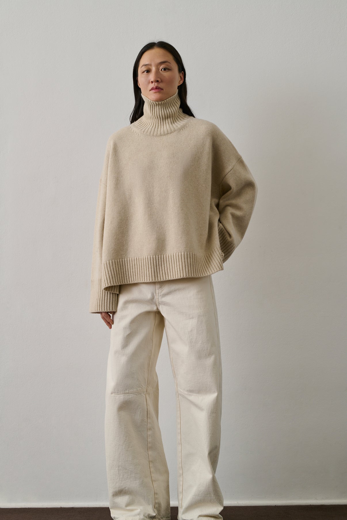 Pull William - Écru Chiné - Laine - Femme vue 1