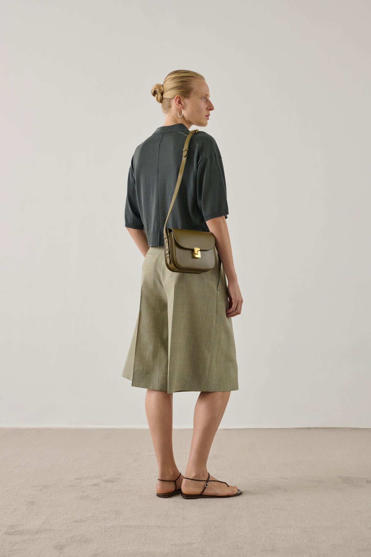 Sac Bellissima Mini - Kaki Doré - Cuir - Femme vue 2