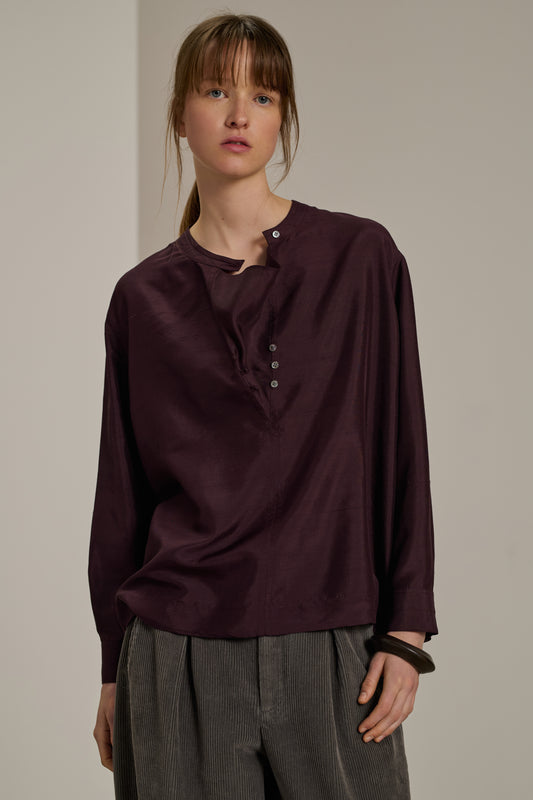 Chemise Baden - Aubergine - Soie - Femme